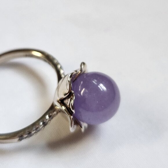 JOY Jade of Yesteryear LAVENDER JADE ring Sterling Silver 925 - SIZE 9 - Picture 7 of 16